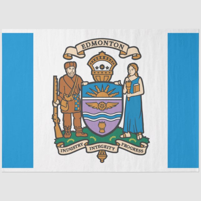 Papel De Seda Bandeira de Edmonton (Alberta, Canadá) (Frente )