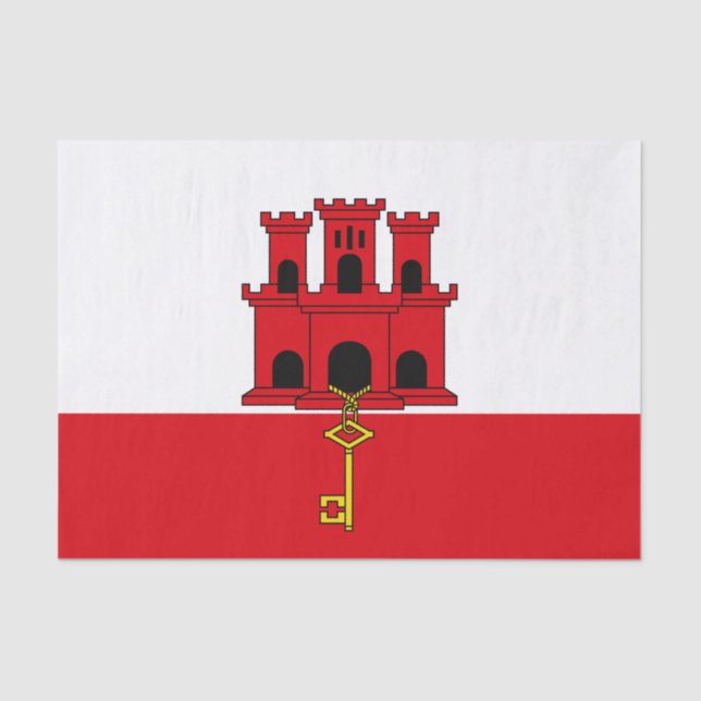 Papel De Seda Bandeira de Gibraltar (Frente )