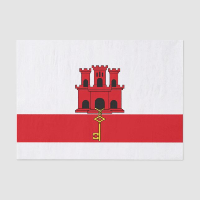 Papel De Seda Bandeira de Gibraltar (Frente )