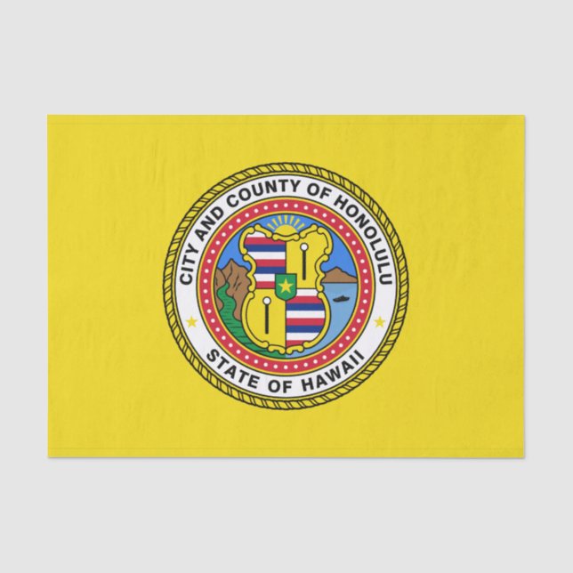 Papel De Seda Bandeira de Honolulu (Havaí) (Frente )