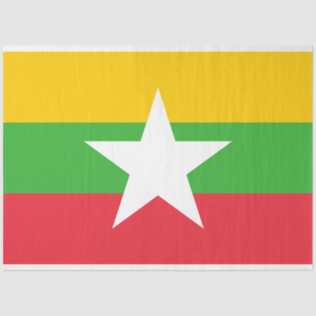 Papel De Seda Bandeira de Mianmar (Birmânia) (Frente )