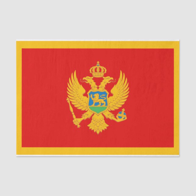 Papel De Seda Bandeira de Montenegro (Frente )
