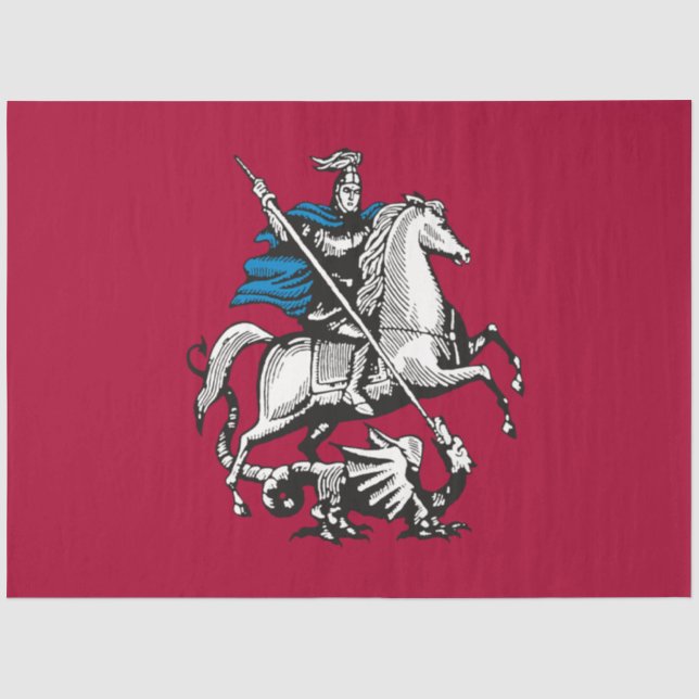 Papel De Seda Bandeira de Moscou (capital russa) (Frente )