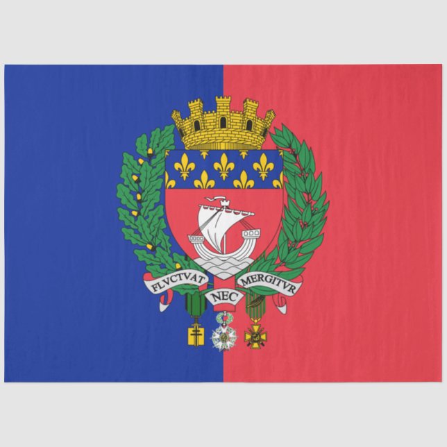 Papel De Seda Bandeira de Paris (França) (Frente )