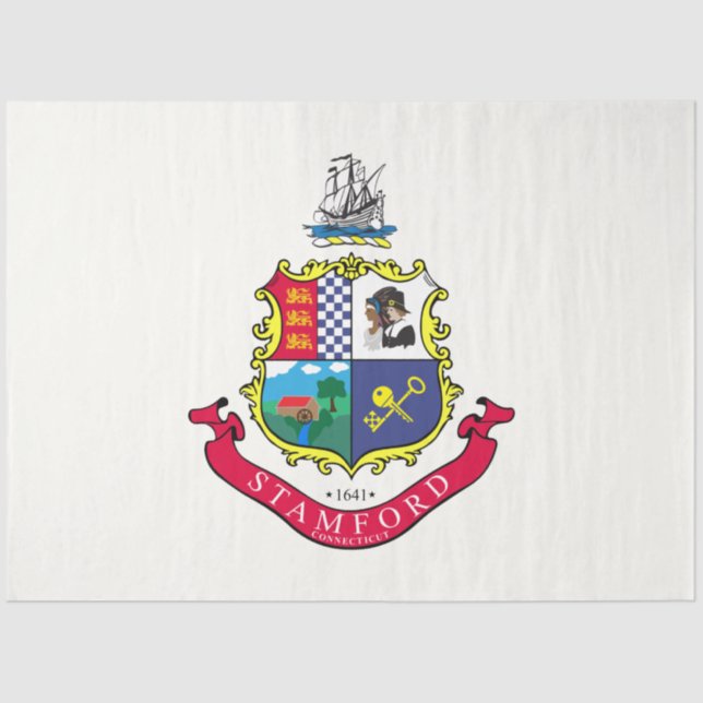 Papel De Seda Bandeira de Stamford (Connecticut) (Frente )