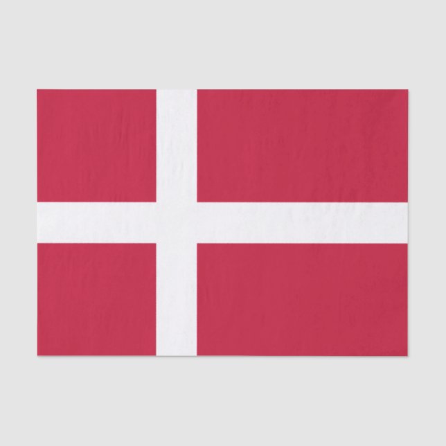 Papel De Seda Bandeira Dinamarquesa (Frente )