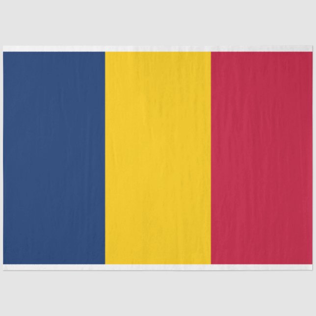 Papel De Seda Bandeira do Chade (País Africano) (Frente )