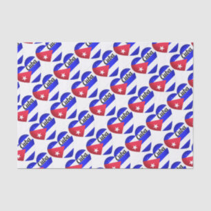 Papel De Seda Bandeira do Coração de Cuba