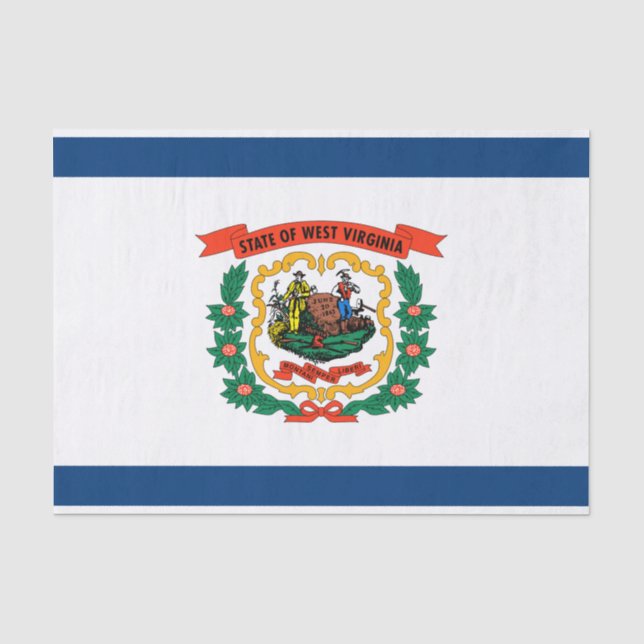 Papel De Seda Bandeira do Estado da Virgínia Ocidental (Frente )