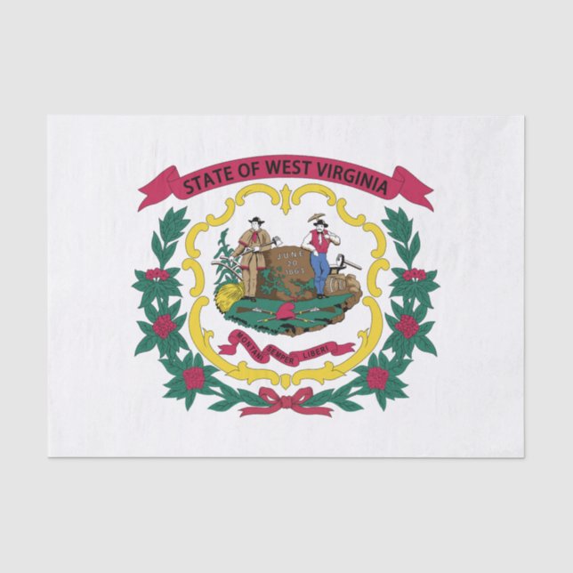 Papel De Seda Bandeira do Estado da Virgínia Ocidental (Frente )