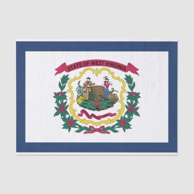 Papel De Seda Bandeira do Estado da Virgínia Ocidental (Frente )