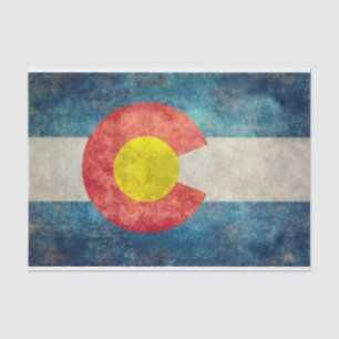 Papel De Seda Bandeira do estado de Colorado com olhar sujo