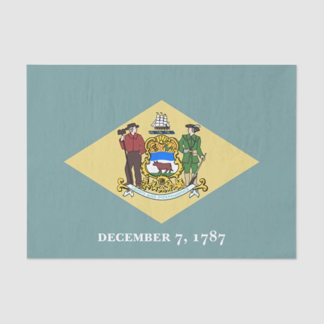Papel De Seda Bandeira do Estado de Delaware (Frente )