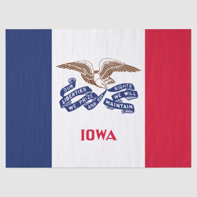Papel De Seda Bandeira do Estado de Iowa (Frente )