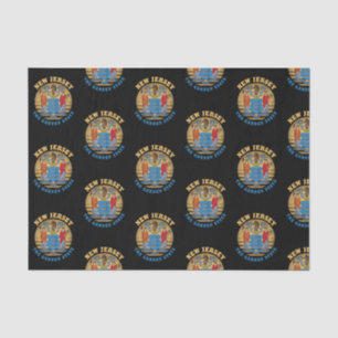 PAPEL DE SEDA BANDEIRA DO ESTADO DE JARDIM DE NOVA JERSEY