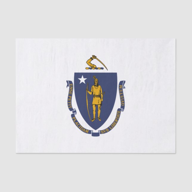 Papel De Seda Bandeira do Estado de Massachusetts (Frente )