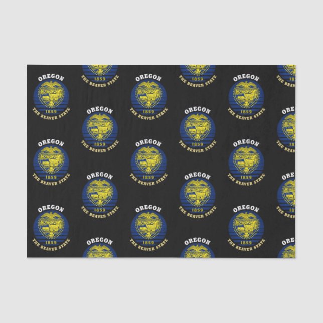 PAPEL DE SEDA BANDEIRA DO ESTADO DE OREGON BEAVER (Frente )