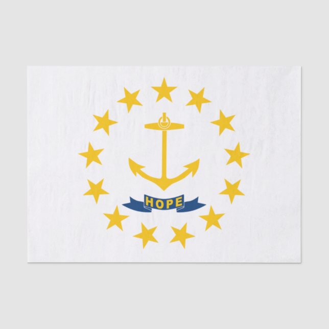 Papel De Seda Bandeira do Estado de Rhode Island (Frente )