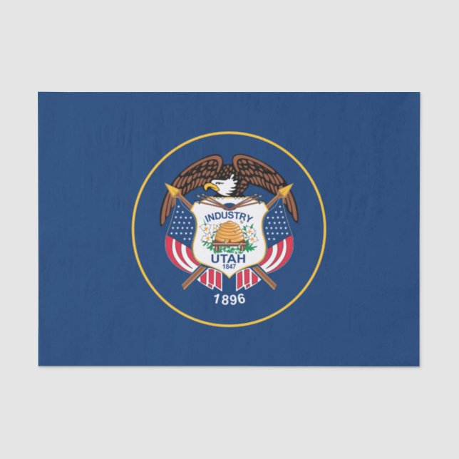 Papel De Seda Bandeira do Estado de Utah (Frente )