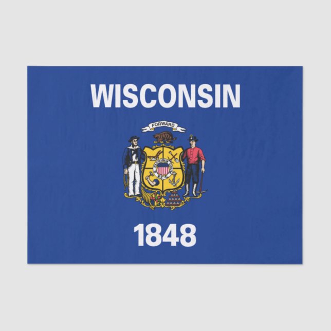 Papel De Seda Bandeira do Estado de Wisconsin (Frente )