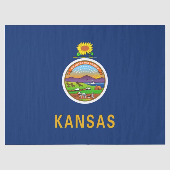 Papel De Seda Bandeira do Estado do Kansas (Frente )