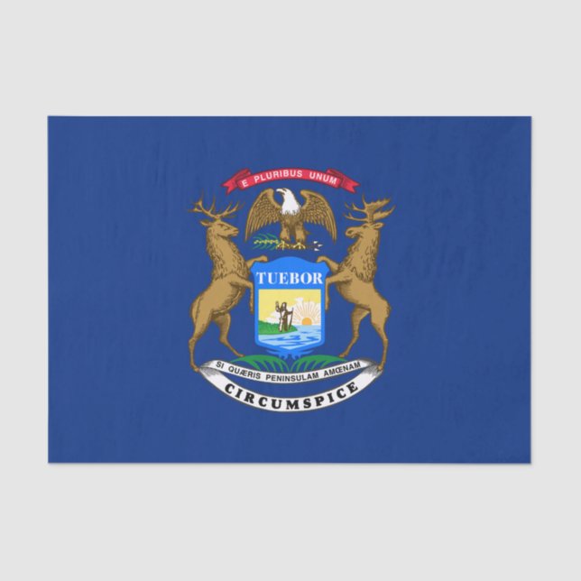 Papel De Seda Bandeira do Estado do Michigan (Frente )