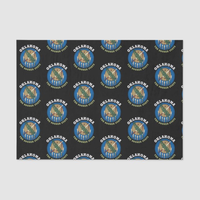 PAPEL DE SEDA BANDEIRA DO ESTADO OKLAHOMA SOONER (Frente )
