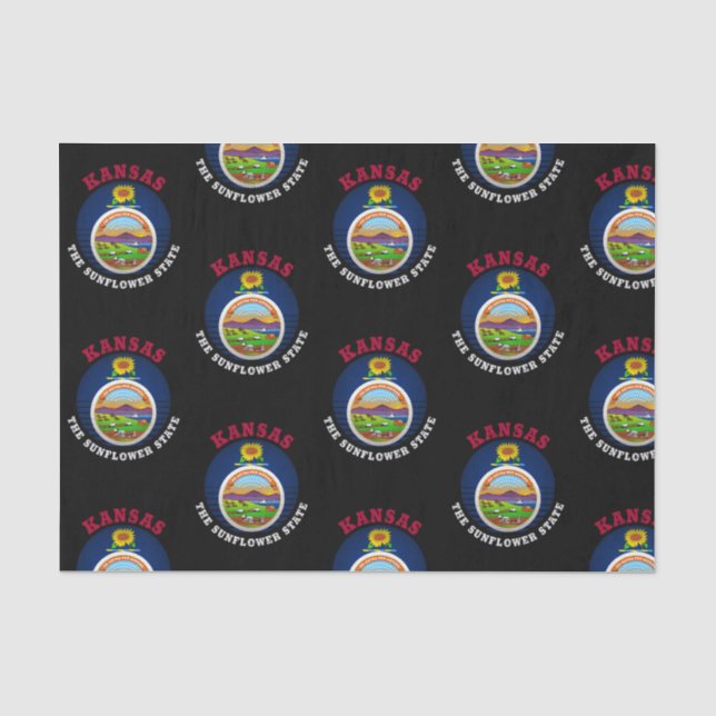 PAPEL DE SEDA BANDEIRA DO GIRASSOL DO KANSAS (Frente )