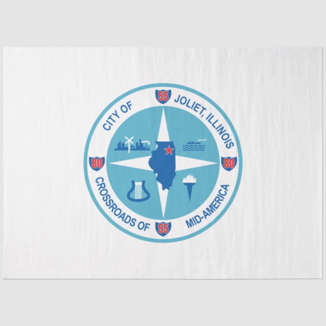 Papel De Seda Bandeira do Joliet (Illinois) (Frente )