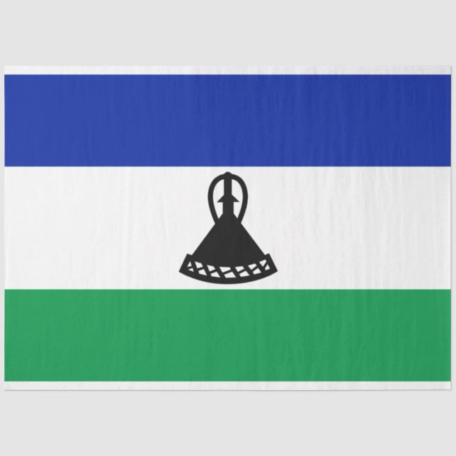 Papel De Seda Bandeira do Lesoto (Frente )
