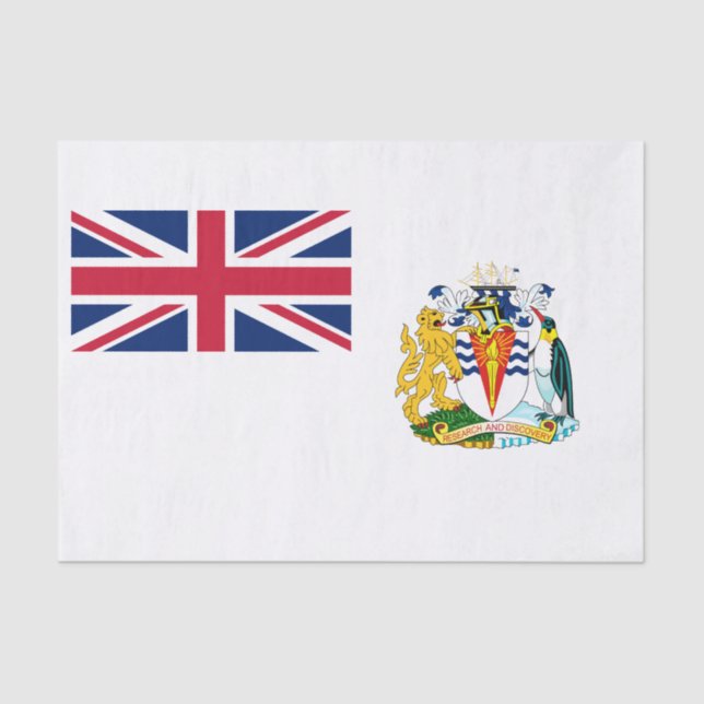Papel De Seda Bandeira do Território Antártico Britânico (Frente )