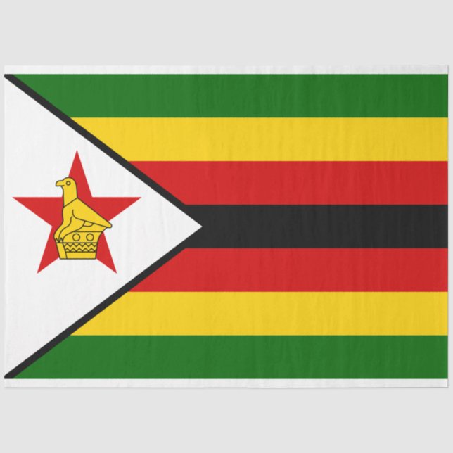 Papel De Seda Bandeira do Zimbabué (Frente )
