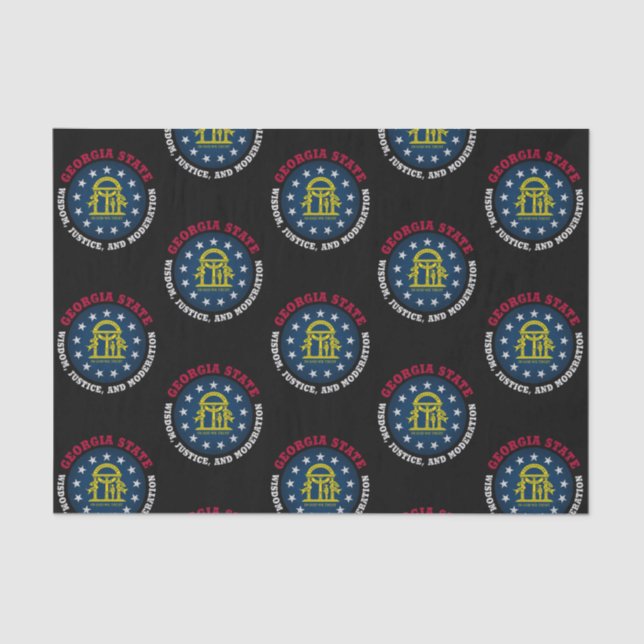 PAPEL DE SEDA BANDEIRA ESTATAL DA GEÓRGIA PEACH (Frente )