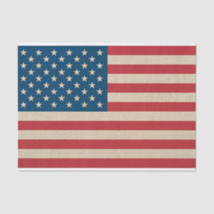 Papel De Seda bandeira faux burlap dos EUA