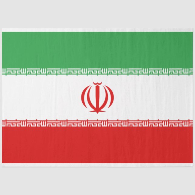 Papel De Seda Bandeira Iraniana (Irã) (Persa) (Frente )