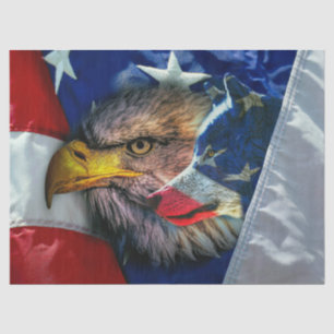 Papel De Seda Bandeira Patriótica Americana Bald Eagle Wolf