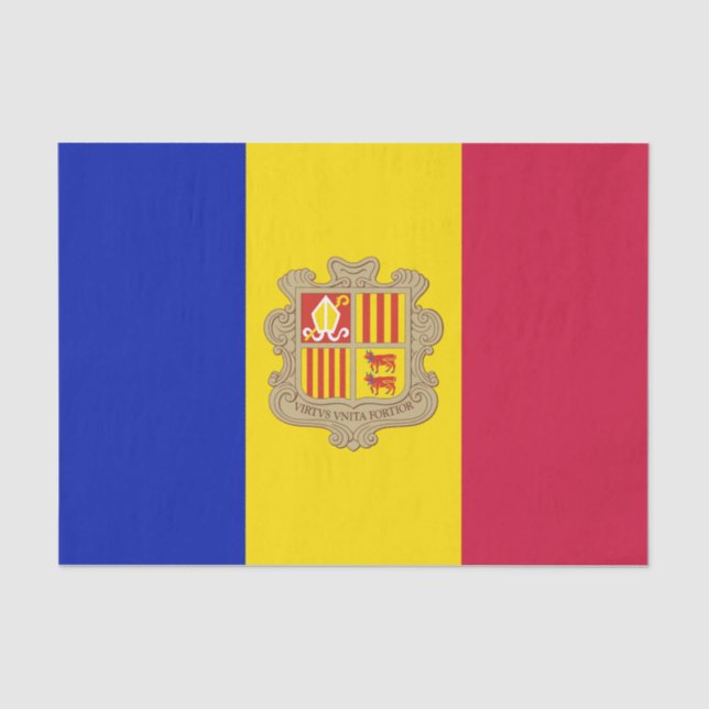 Papel De Seda Bandeira Patriótica Andorra (Frente )