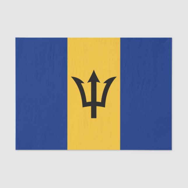 Papel De Seda Bandeira Patriótica Barbados (Frente )