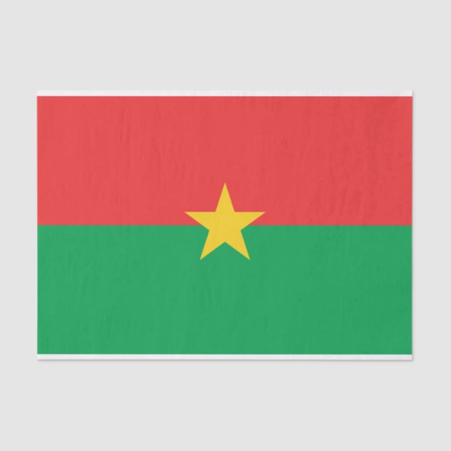 Papel De Seda Bandeira Patriótica Burkina Faso (Frente )
