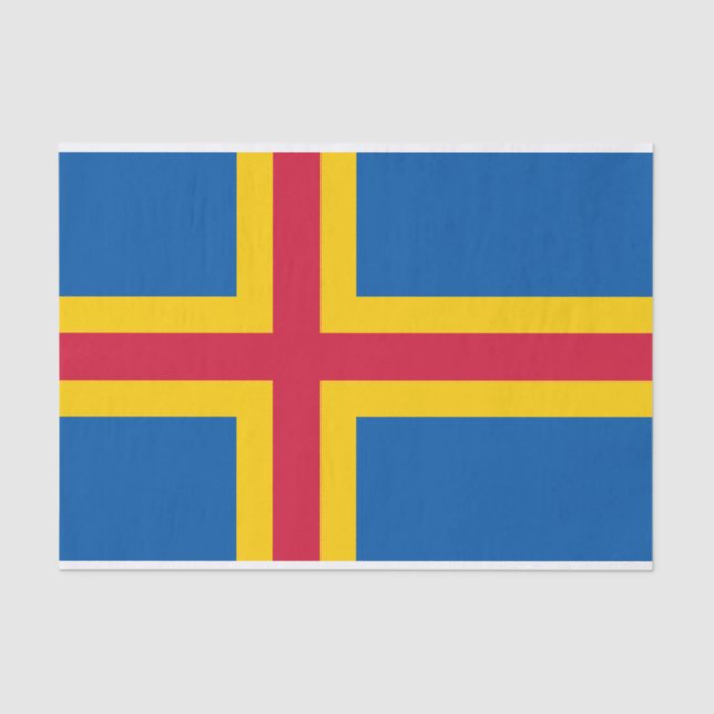 Papel De Seda Bandeira Patriótica das Ilhas Åland (Frente )