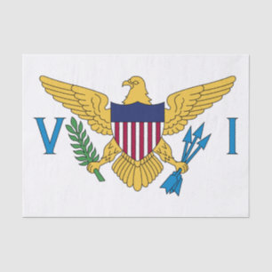 Papel De Seda Bandeira Patriótica das Ilhas Virgens Americanas