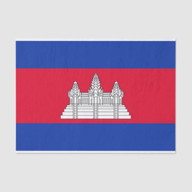 Papel De Seda Bandeira Patriótica do Camboja (Frente )