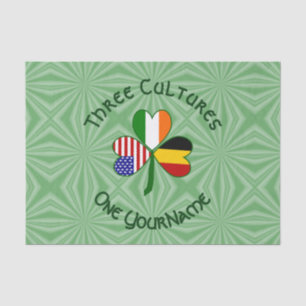 Papel De Seda Bandeira Personalizada Trevo Americano Irlandês Be