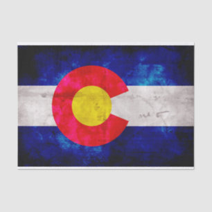 Papel De Seda Bandeira resistida do estado de Colorado do