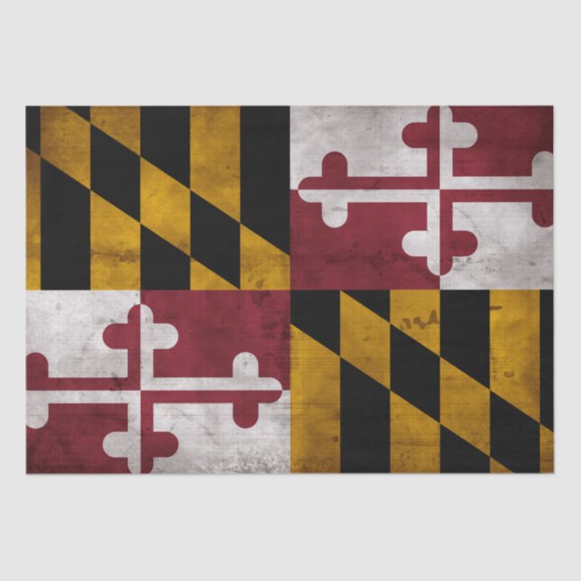 Papel De Seda Bandeira resistida do estado de Maryland do (Frente )