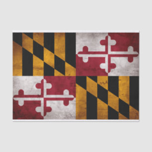 Papel De Seda Bandeira resistida do estado de Maryland do