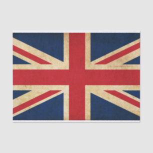 Papel De Seda Bandeira velha Union Jack de Reino Unido do Grunge