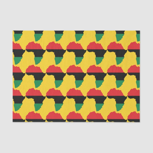 Papel De Seda Bandeira vermelha, preta & verde de África (Frente )