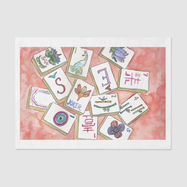 Papel De Seda bandeja de azulejos rosa (Frente )