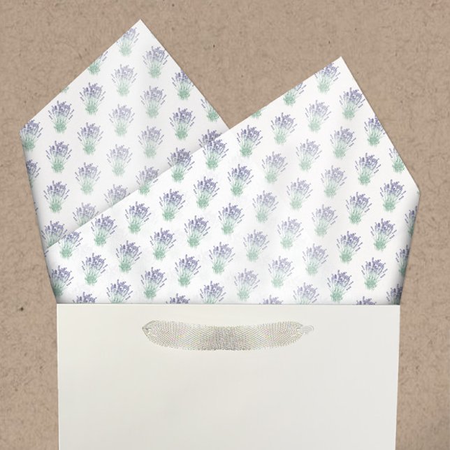 Papel De Seda Banho e Corpo Homemade | Padrão de Lavanda de aqua (Criador carregado)